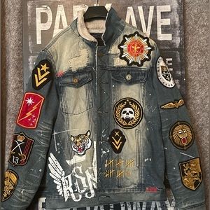 Reason denim patched jacket